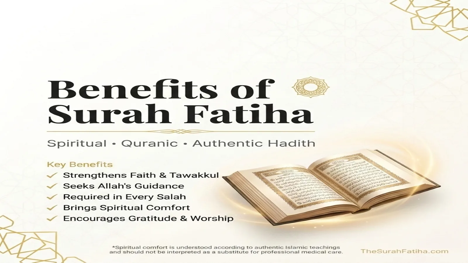 Benefits of Surah Fatiha according to the Quran and Authentic Hadith